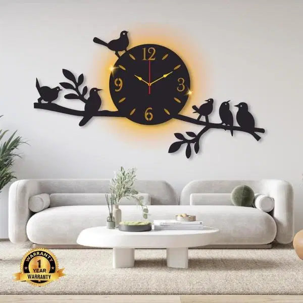 Birds On A Tree Design Analogue Wall Clock