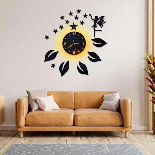 Beautiful Fairy & Leaf Analogue Wall Clock