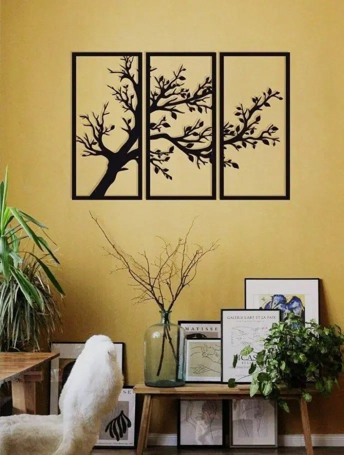 Unique Tree Design Wooden Wall Décor - Pack Of 3